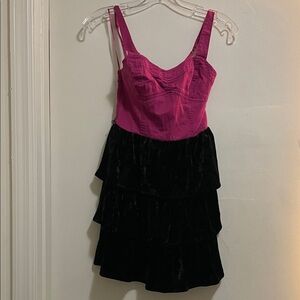Aeropostale Pink and Black Tiered Dress